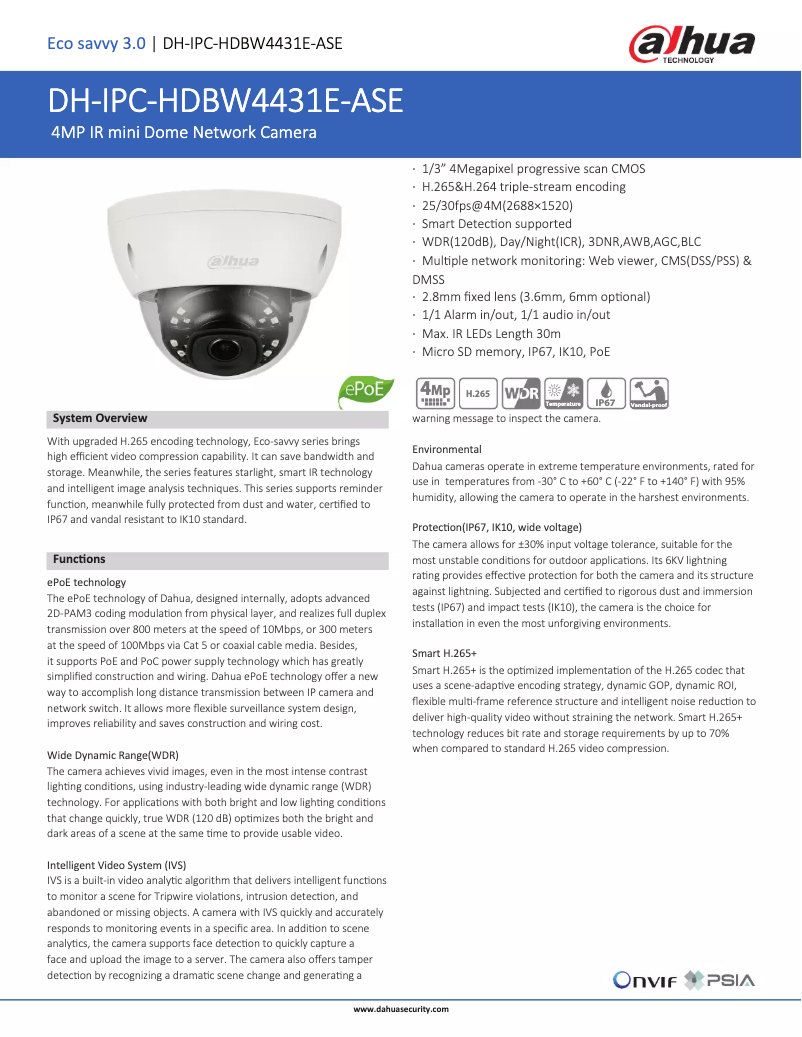 Image de la première page du manuel de l'appareil IPC-HDBW4431E-ASE