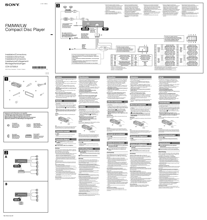 Image de la première page du manuel de l'appareil CDX-GT550UI