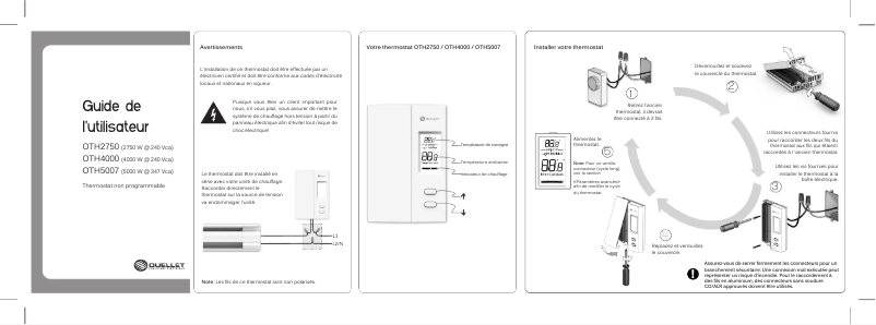 Page 1 de la notice Manuel utilisateur Ouellet OTH4000