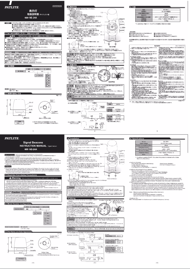Image de la première page du manuel de l'appareil NE-24A-B