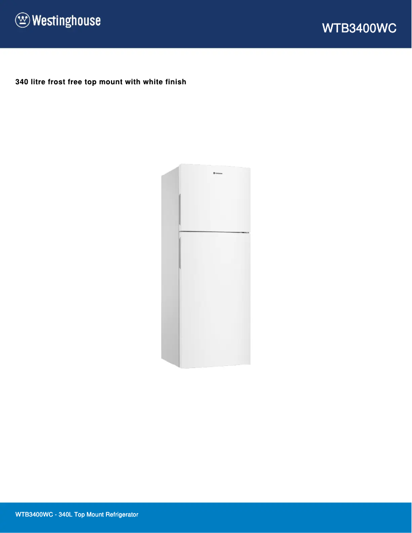 Image de la première page du manuel de l'appareil WTB3400WC