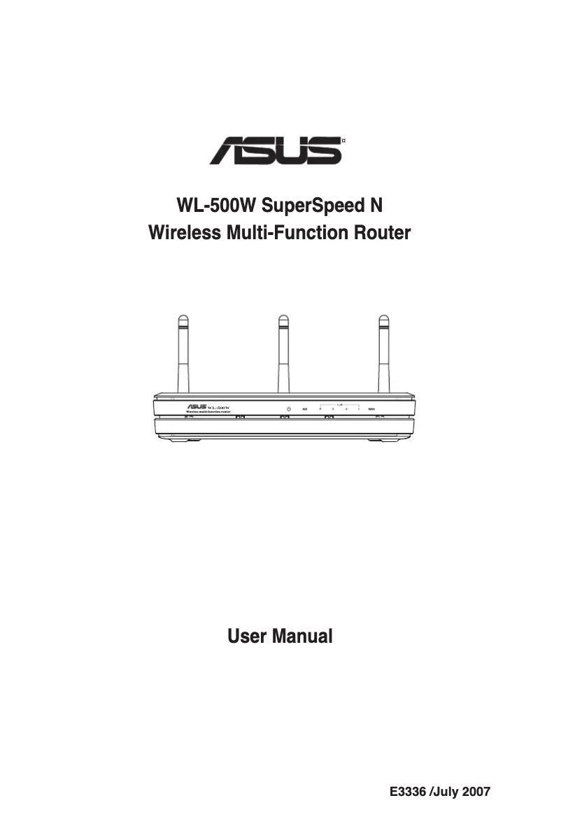 Page n°1 - Manuel utilisateur Asus WL-500W