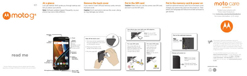 Page 1 de la notice Manuel utilisateur Motorola Moto 4G Plus - 2016
