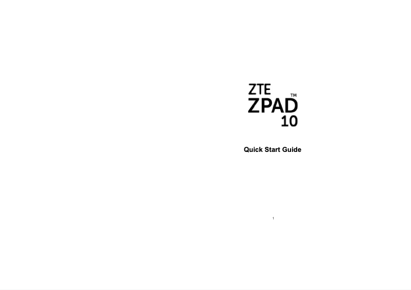 Page n°1 - Manuel utilisateur ZTE ZPad 10