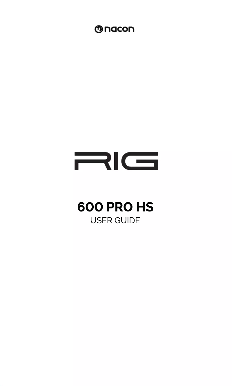 Page n°1 - Manuel utilisateur NACON 600 PRO HS