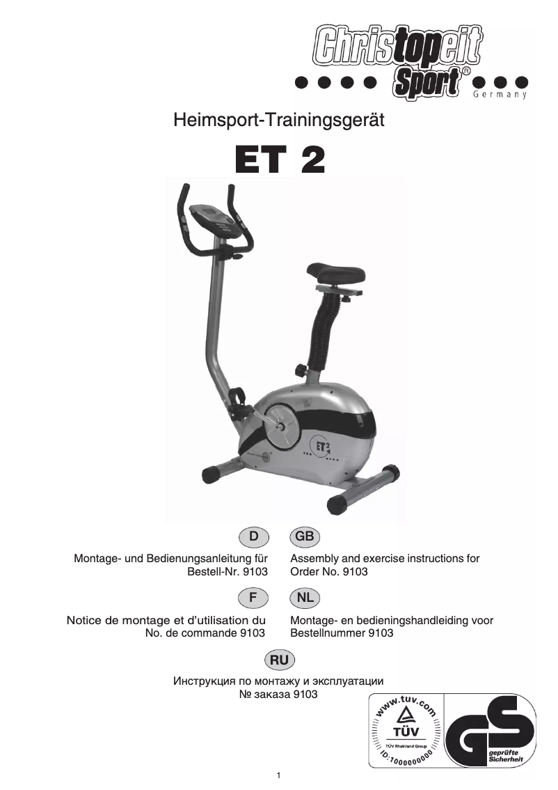 Page n°1 - Manuel utilisateur Christopeit ET 2