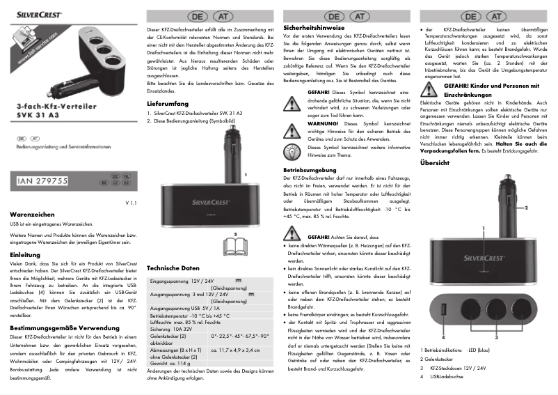 Page n°1 - Manuel utilisateur SilverCrest SSK 3 A2