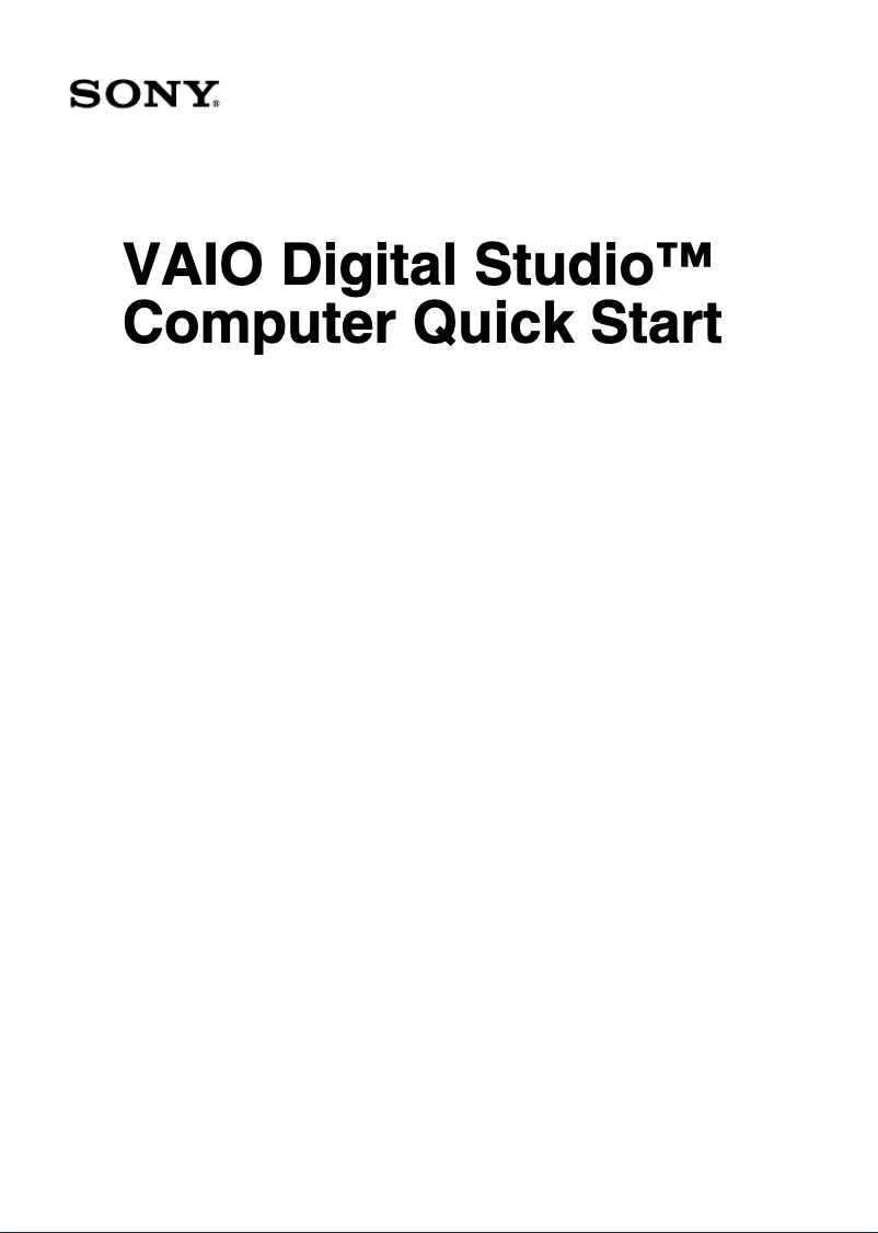 Page n°1 - Guide d'installation Sony PCV-RX731