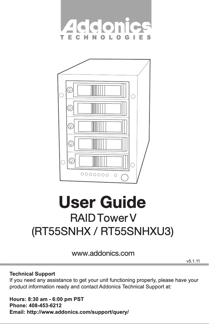 Image de la première page du manuel de l'appareil RAID Tower V
