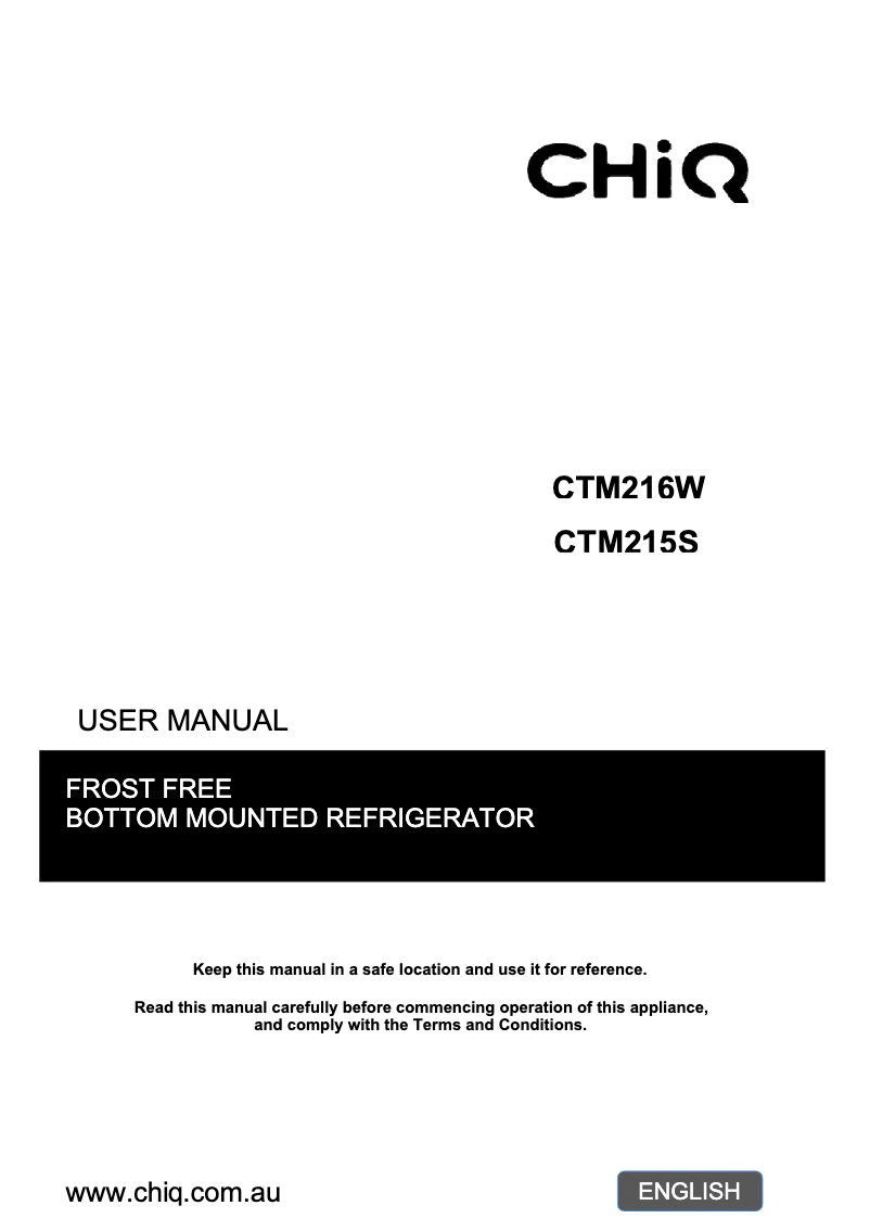 Page 1 de la notice Manuel utilisateur CHiQ CTM215S