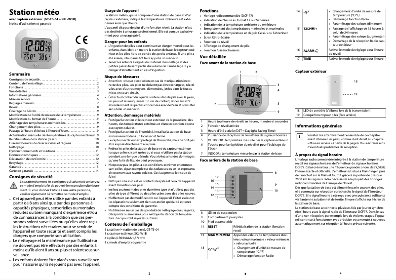 Page n°1 - Manuel utilisateur PANA SKL-W1B