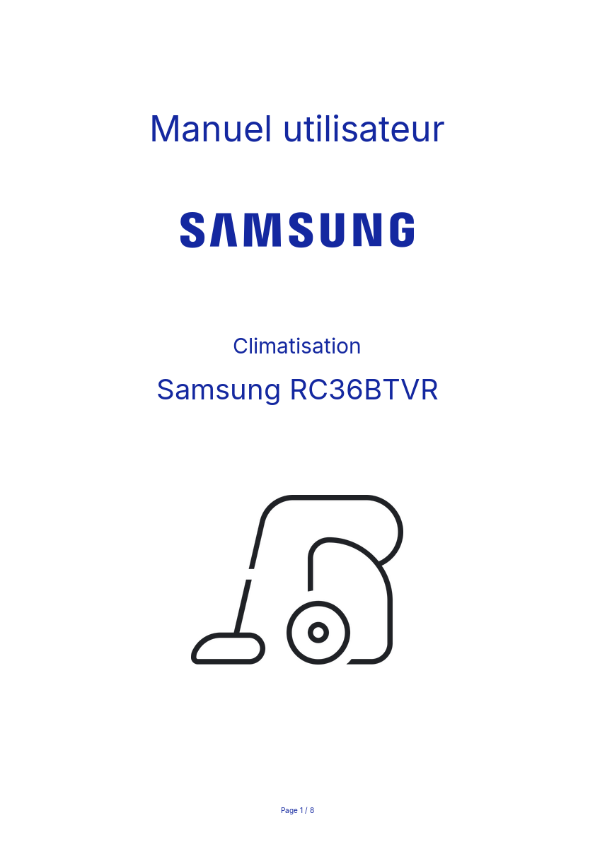 Image de la première page du manuel de l'appareil RC36BTVR