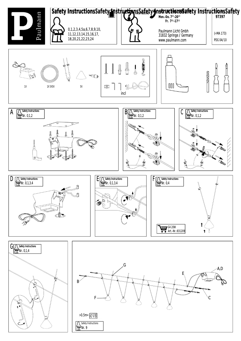 Page 1 de la notice Manuel utilisateur Paulmann Trinidad 973.97
