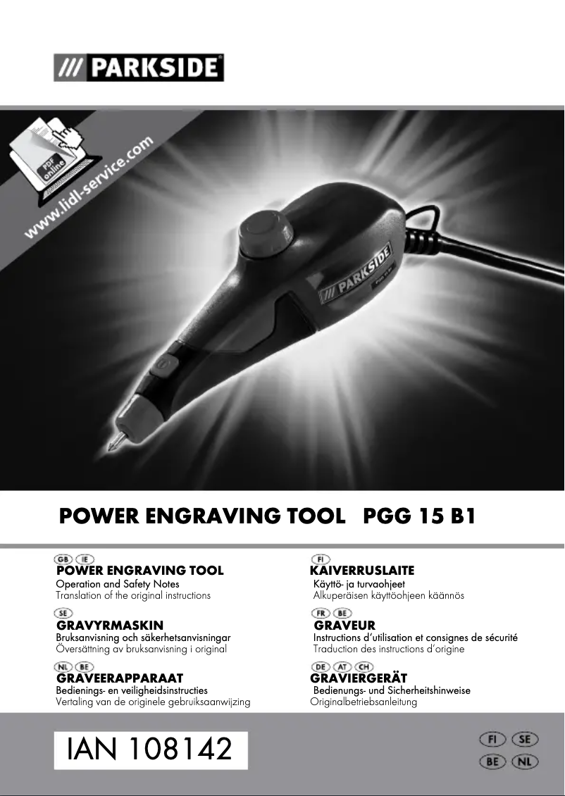 Page n°1 - Manuel utilisateur Parkside PGG 15 B1