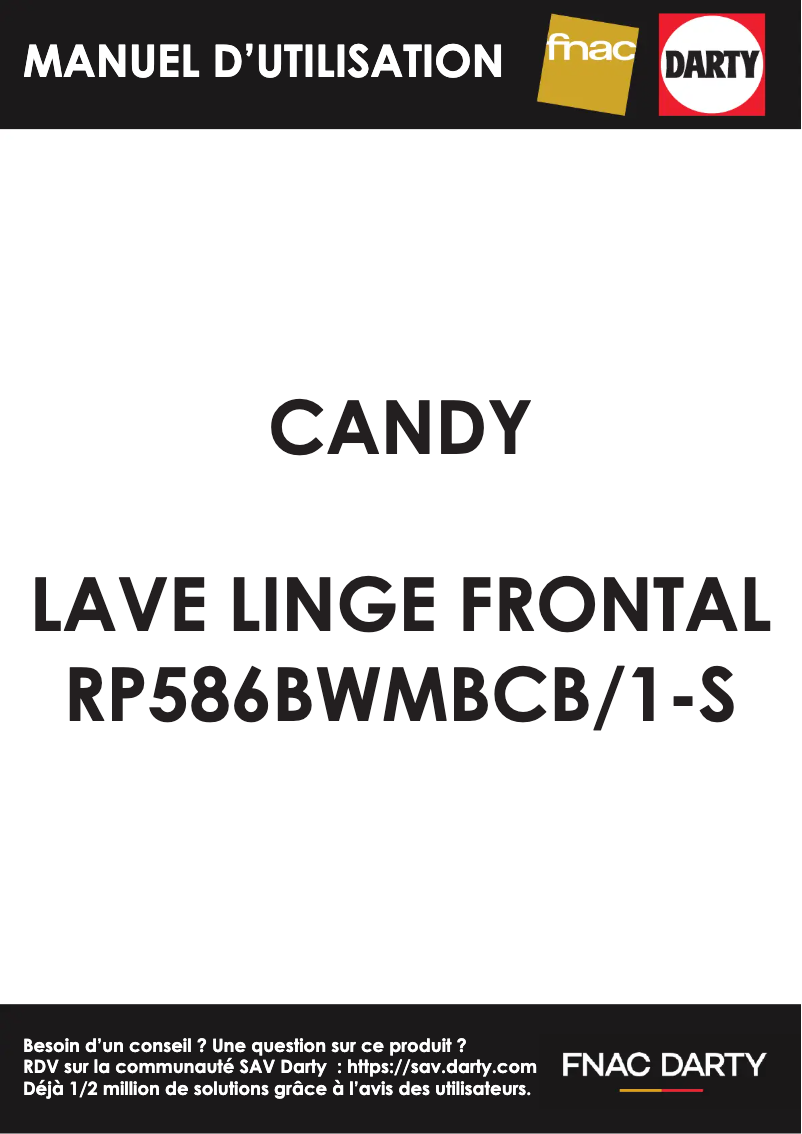 Page n°1 - Manuel utilisateur Candy RP586BWMBCB/1-S