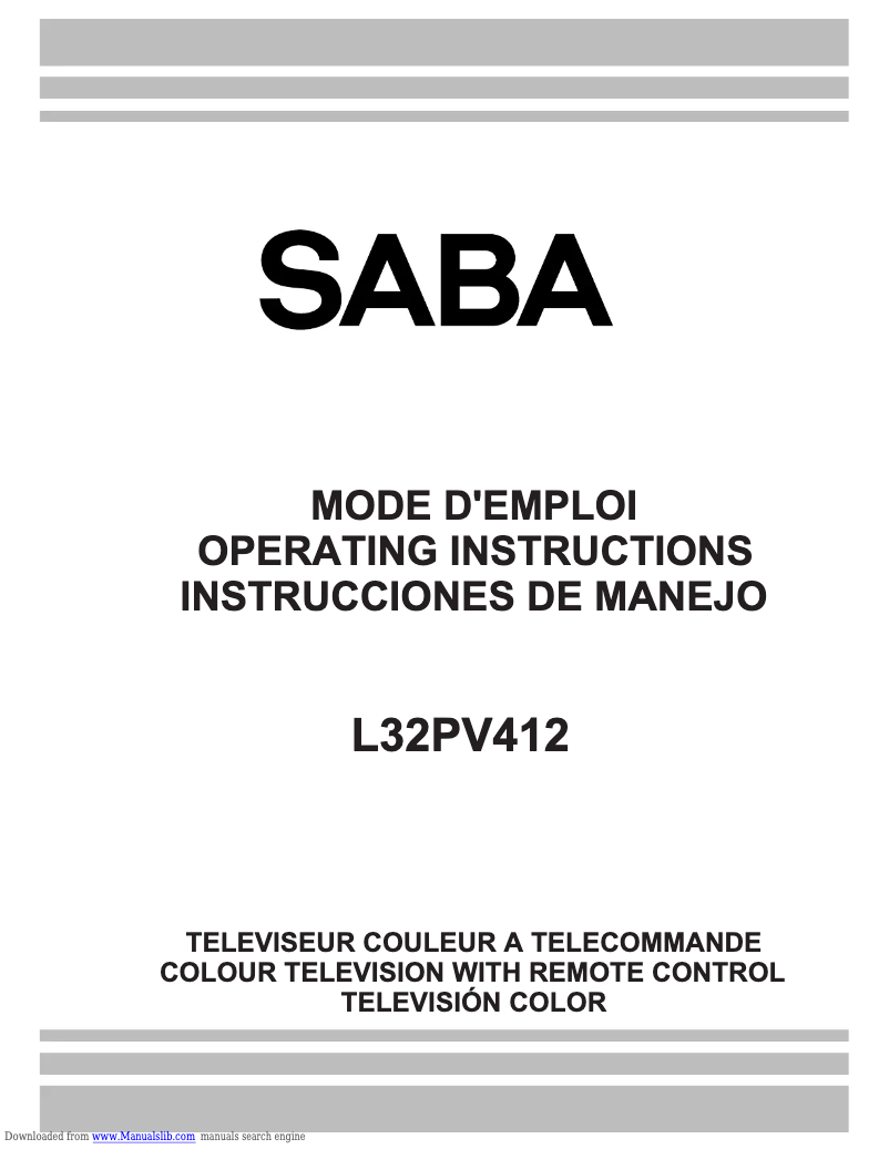 Image de la première page du manuel de l'appareil L32PV412