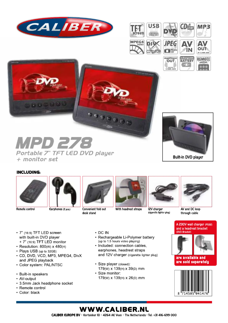 Página 1 del manual Manual de usuario Caliber MPD298