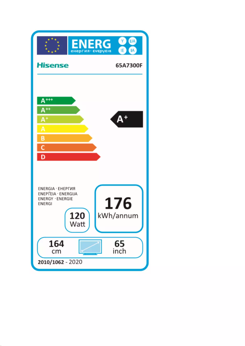 Page n°1 - Label énergétique Hisense A7300F