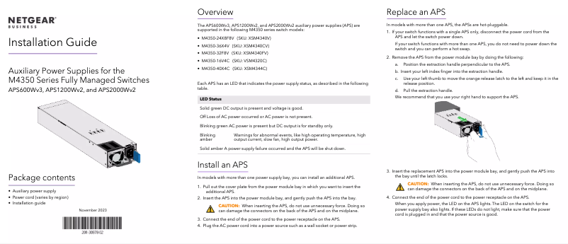 Page n°1 - Guide d'installation Netgear APS2000Wv2