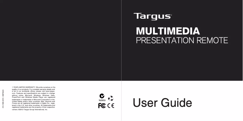 Página 1 del manual Manual de usuario Targus AMP09US