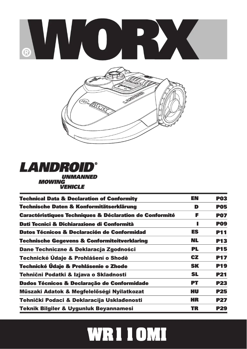 Página 1 del manual Manual de usuario Worx Landroid S WR110MI