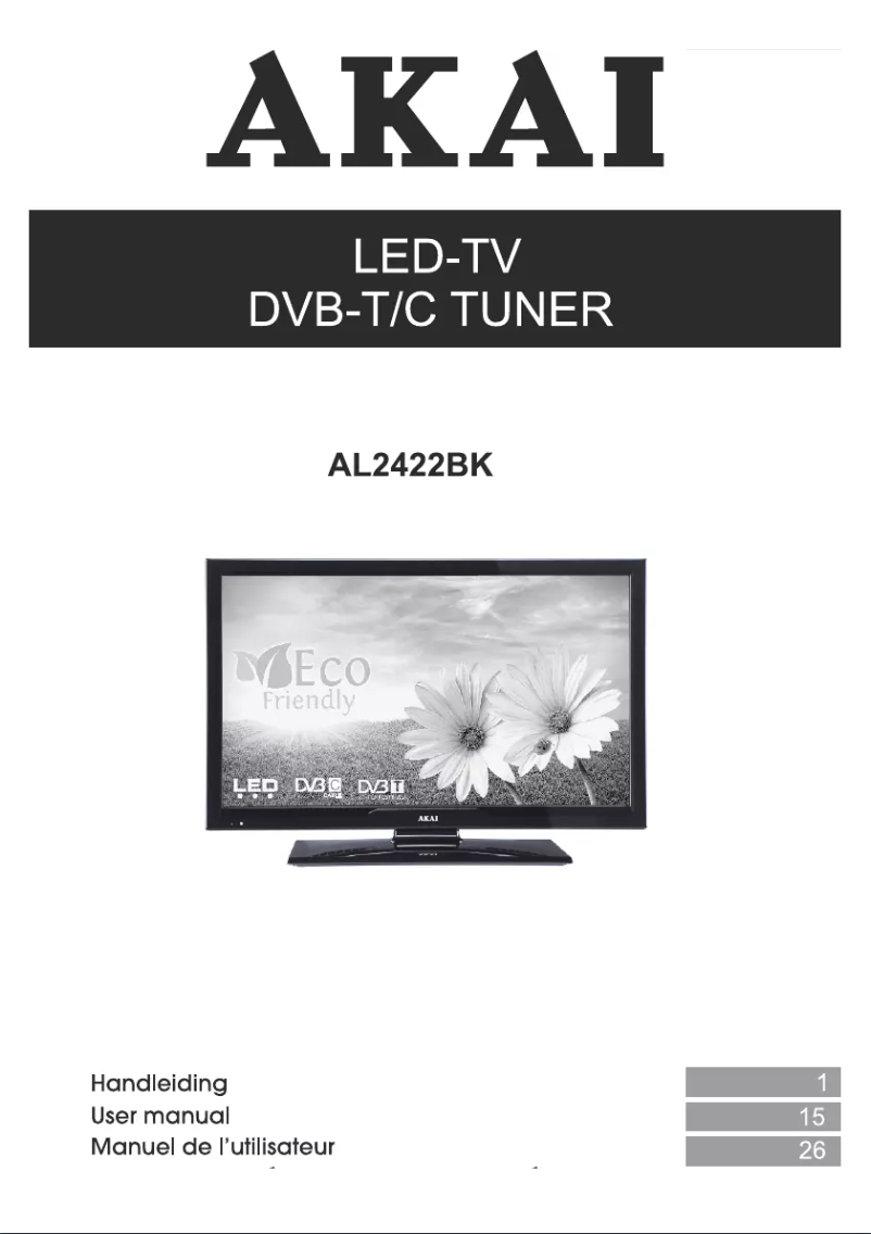 Page 1 de la notice Manuel utilisateur AKAI AL2422BK