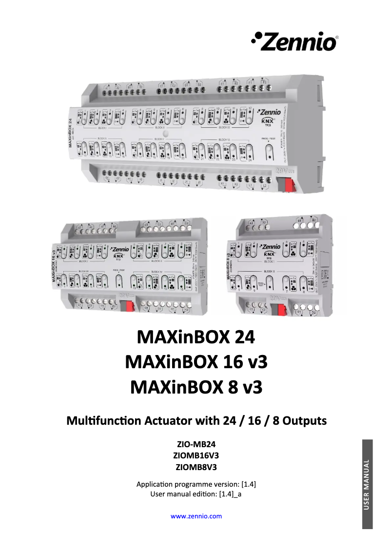 Page n°1 - Manuel utilisateur Zennio MAXinBOX 8 v3
