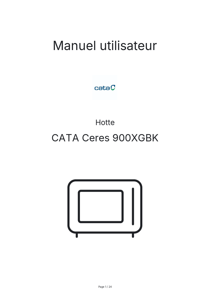 Image de la première page du manuel de l'appareil Ceres 900XGBK