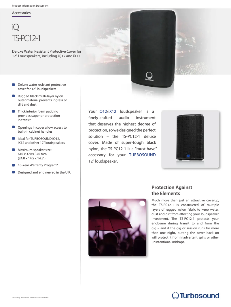 Page n°1 - Fiche technique Turbosound TS-PC12-1