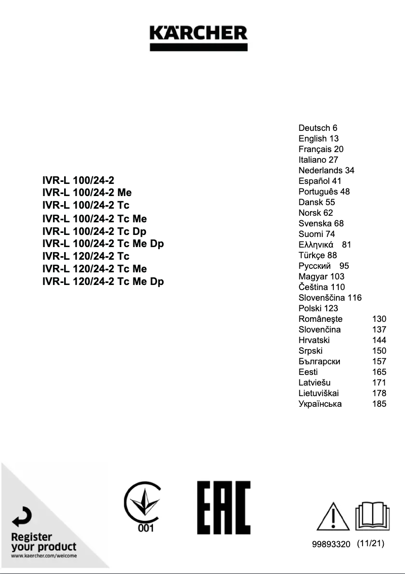 Image de la première page du manuel de l'appareil IVR-L 100/24-2