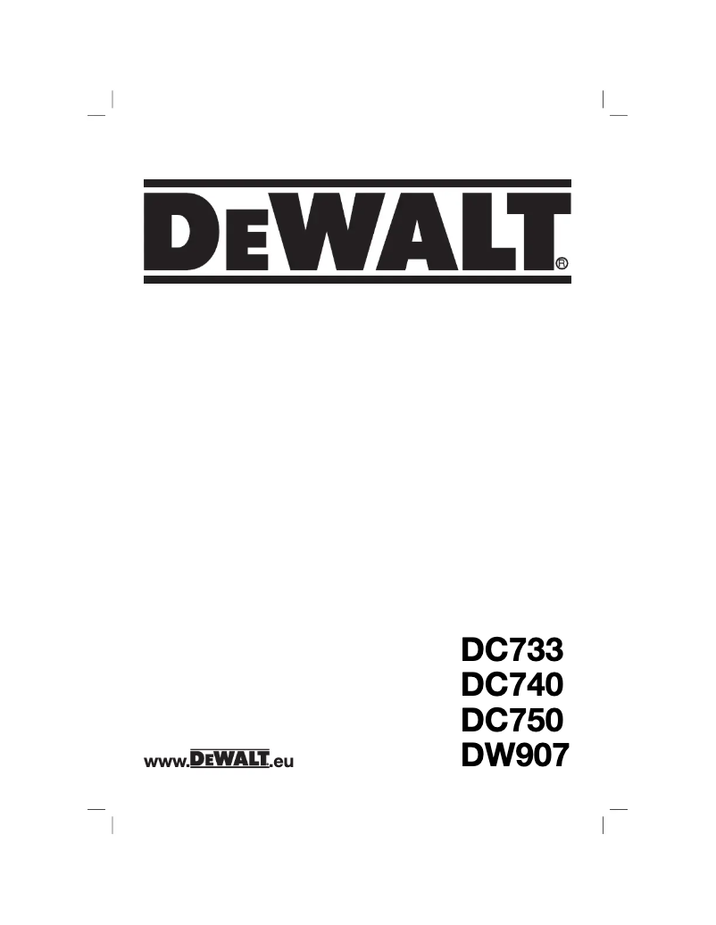 Page n°1 - Manuel utilisateur DeWalt DC740