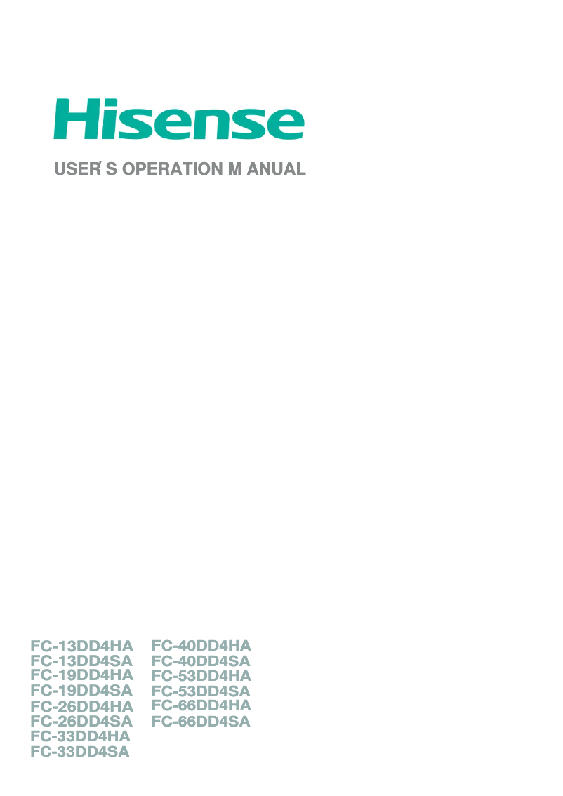 Page n°1 - Manuel utilisateur Hisense FC-26DD4HA