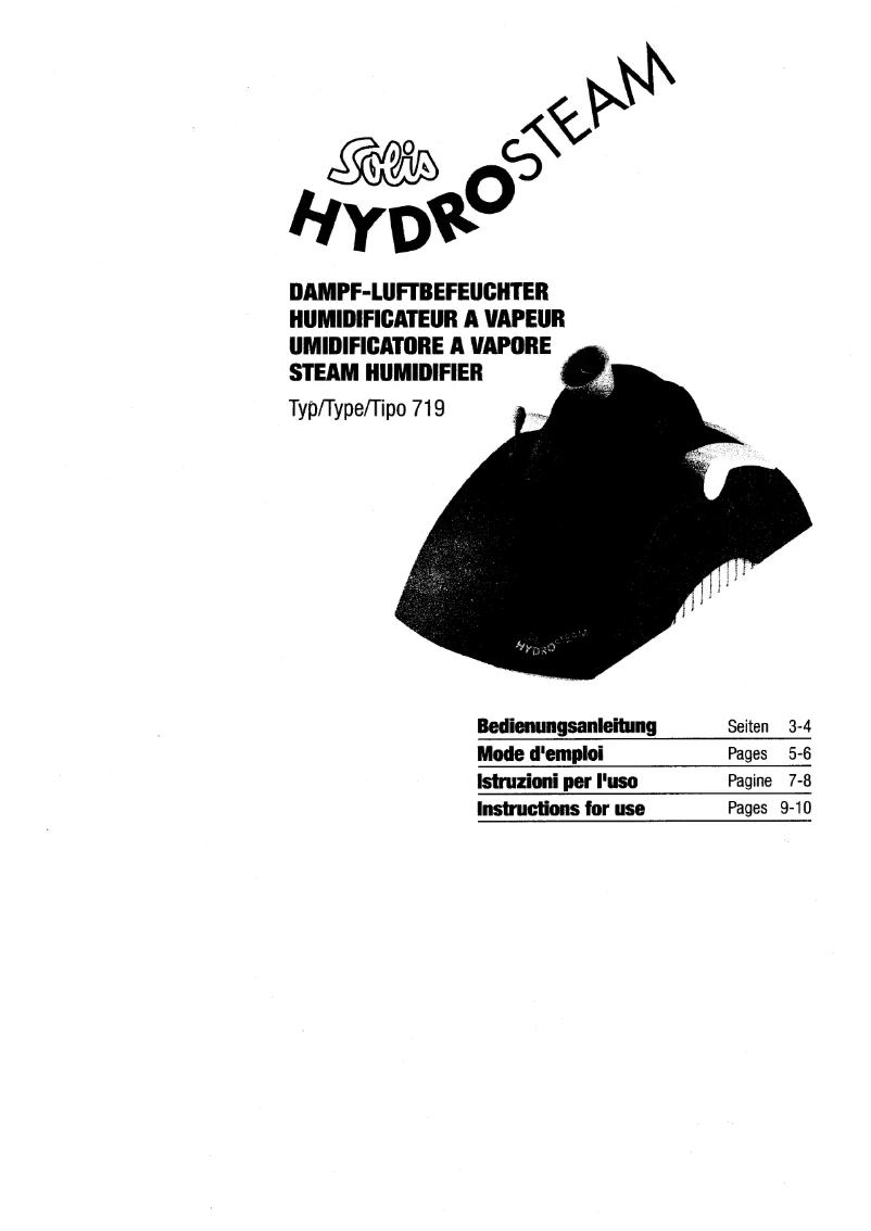 Page n°1 - Manuel utilisateur Solis Hydro Steam 719