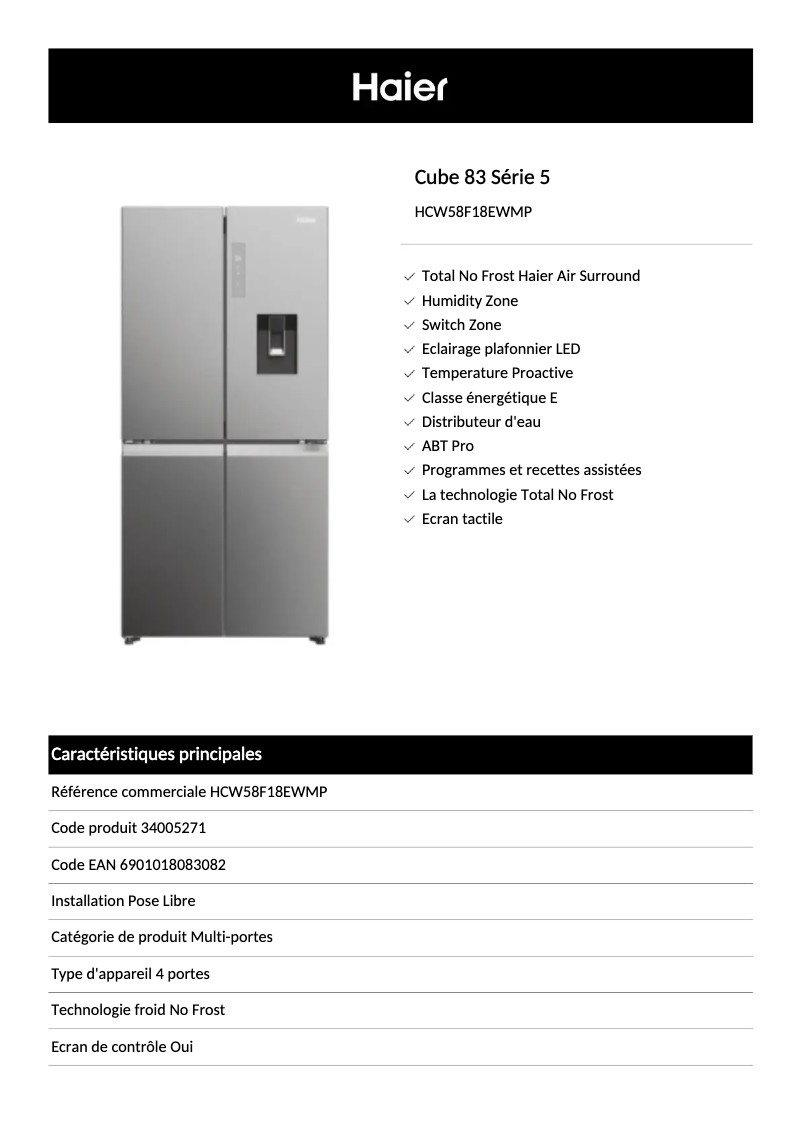 Imagen de la primera página del manual del dispositivo HCW58F18EWMP