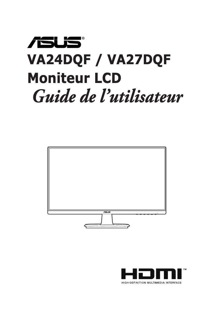 Page 1 de la notice Manuel utilisateur Asus VA24DQF