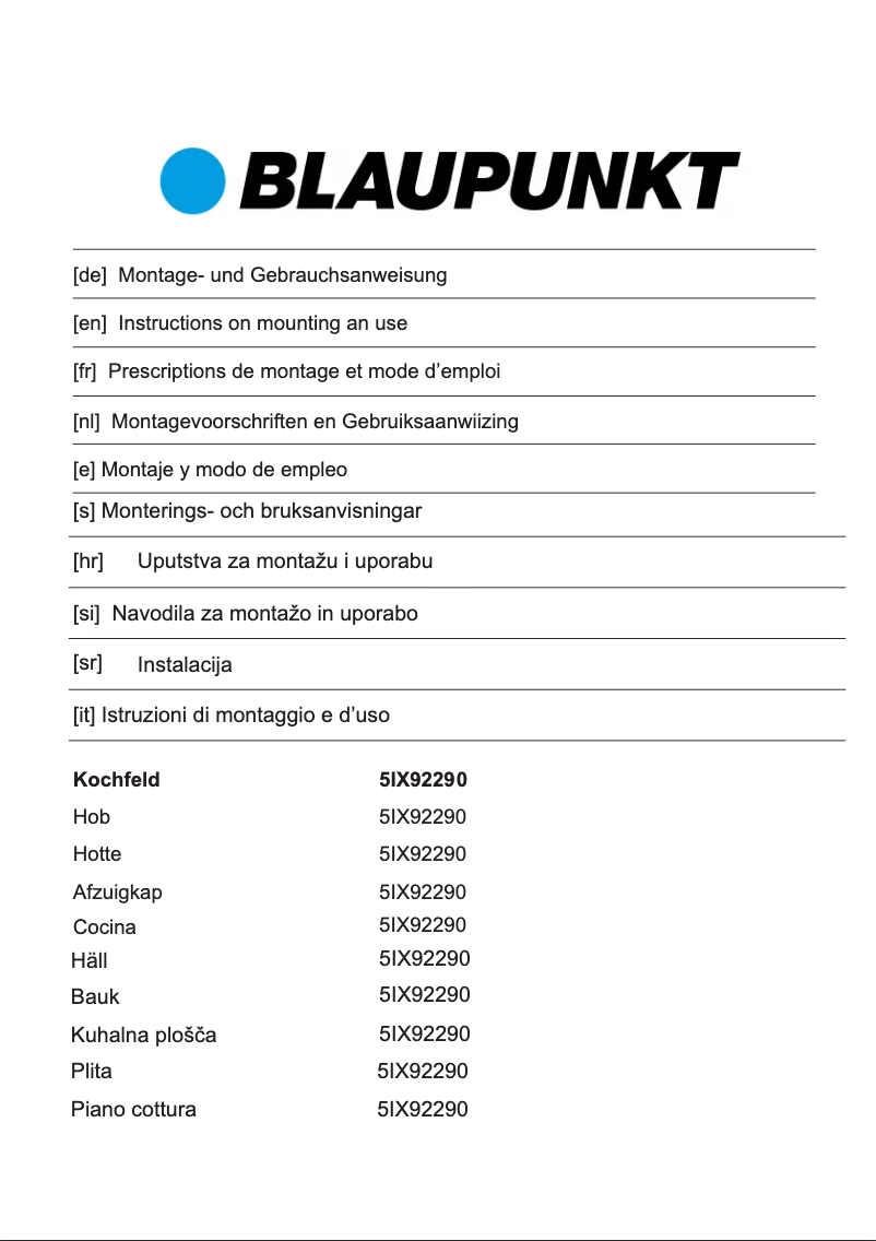 Image de la première page du manuel de l'appareil 5IX92290