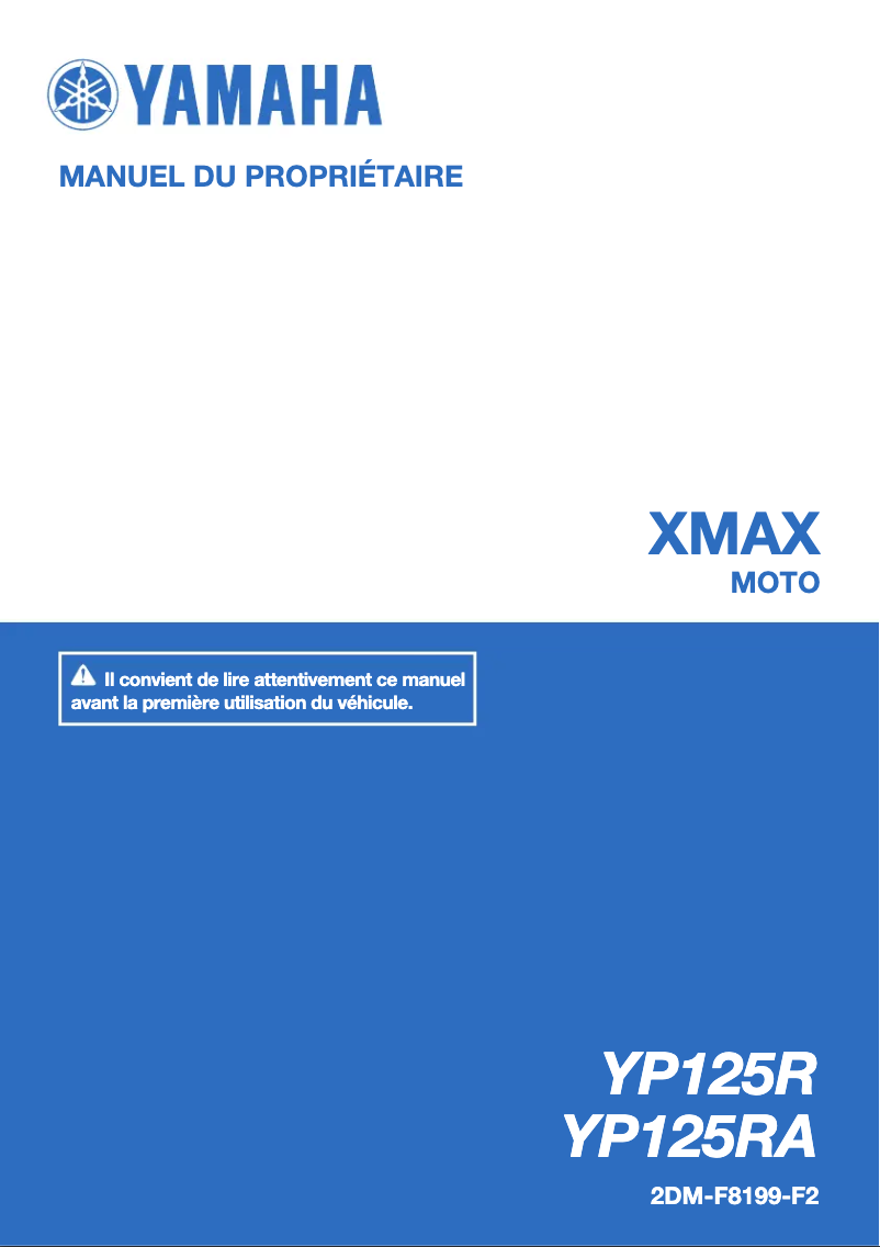 Page 1 de la notice Manuel utilisateur Yamaha XMAX 125 (2016)