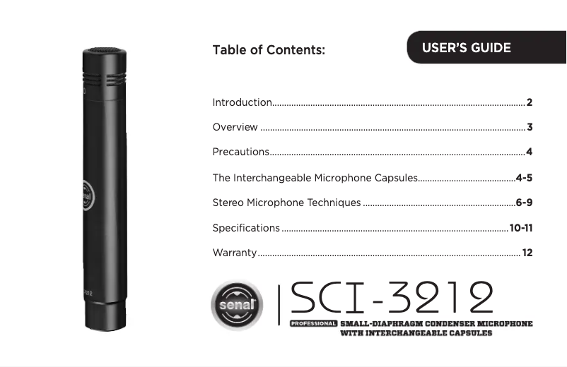 Page n°1 - Manuel utilisateur Senal SCI-3212MP