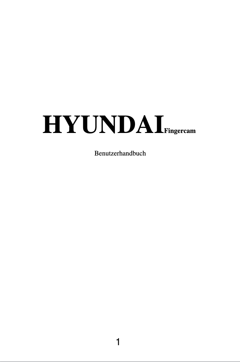 Page 1 de la notice Manuel utilisateur Hyundai Fingercam LIF-V-10002