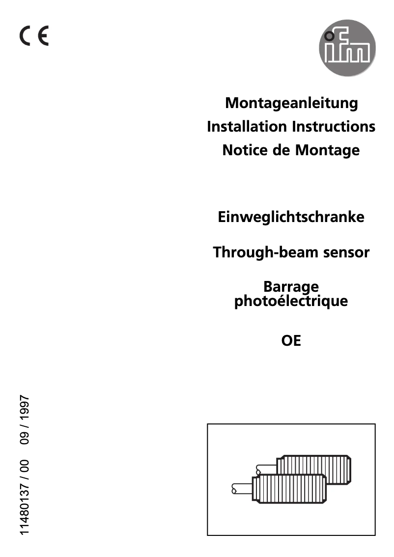 Page 1 de la notice Manuel utilisateur IFM OE0006