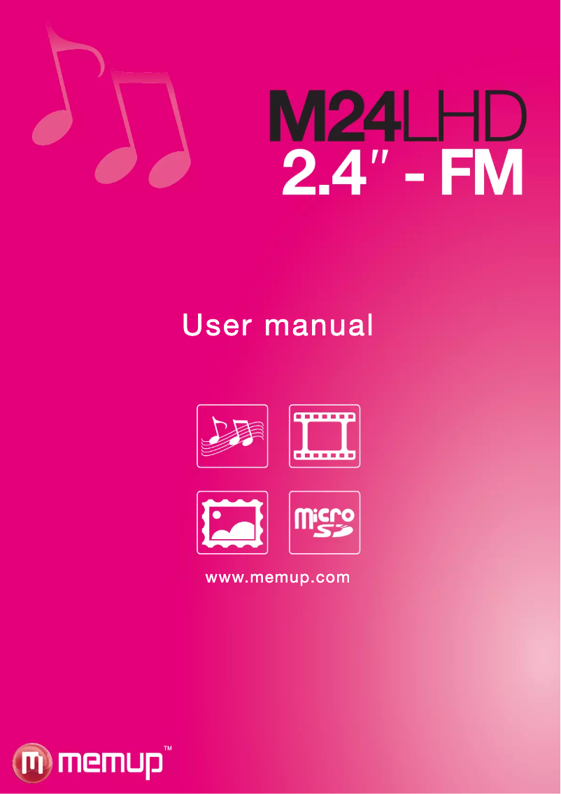 Page 1 de la notice Manuel utilisateur Memup M24LHD