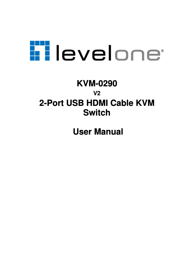 Page 1 de la notice Manuel utilisateur LevelOne KVM-0290