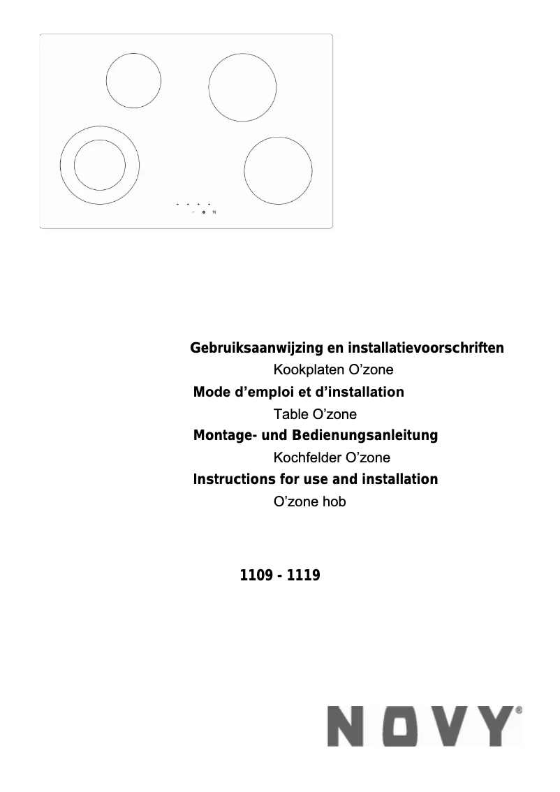 Image de la première page du manuel de l'appareil O’zone 1119