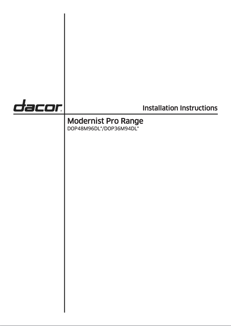 Page n°1 - Guide d'installation Dacor Modernist Pro DOP48M96DLM