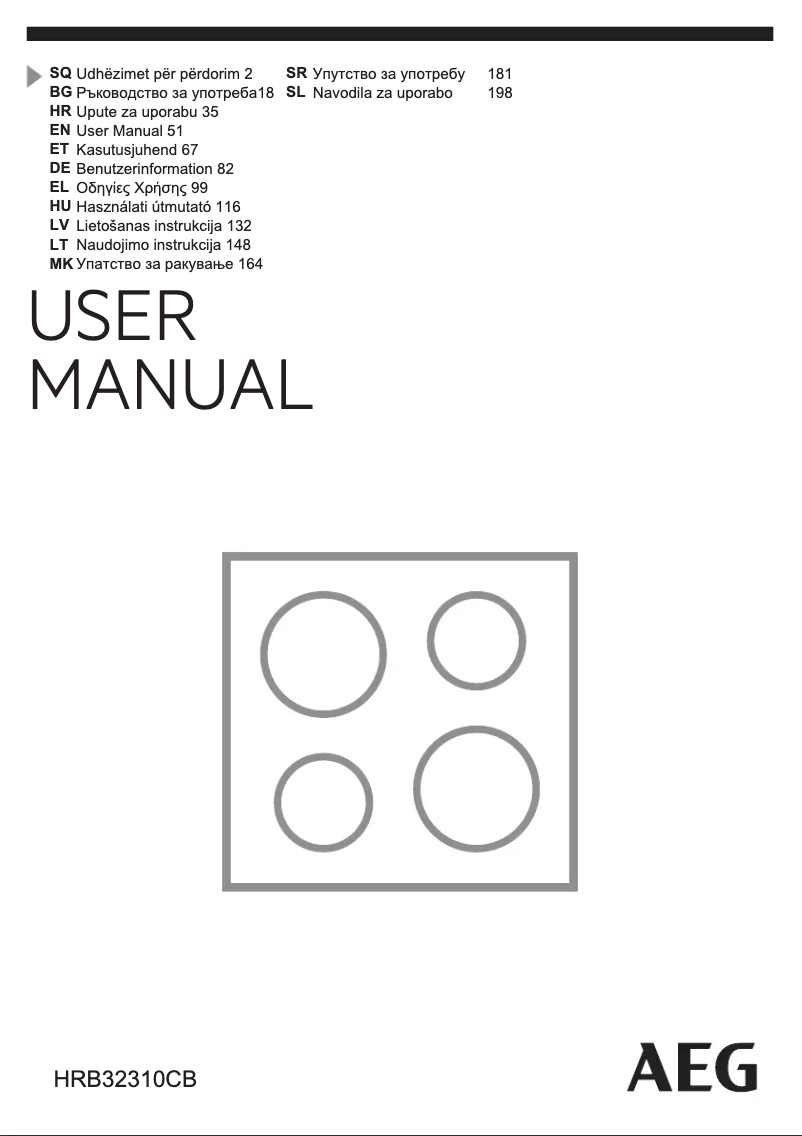 Page 1 de la notice Manuel utilisateur AEG HRB32310CB