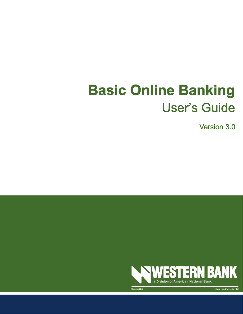 Image de la première page du manuel de l'appareil Basic Online Banking 3.0