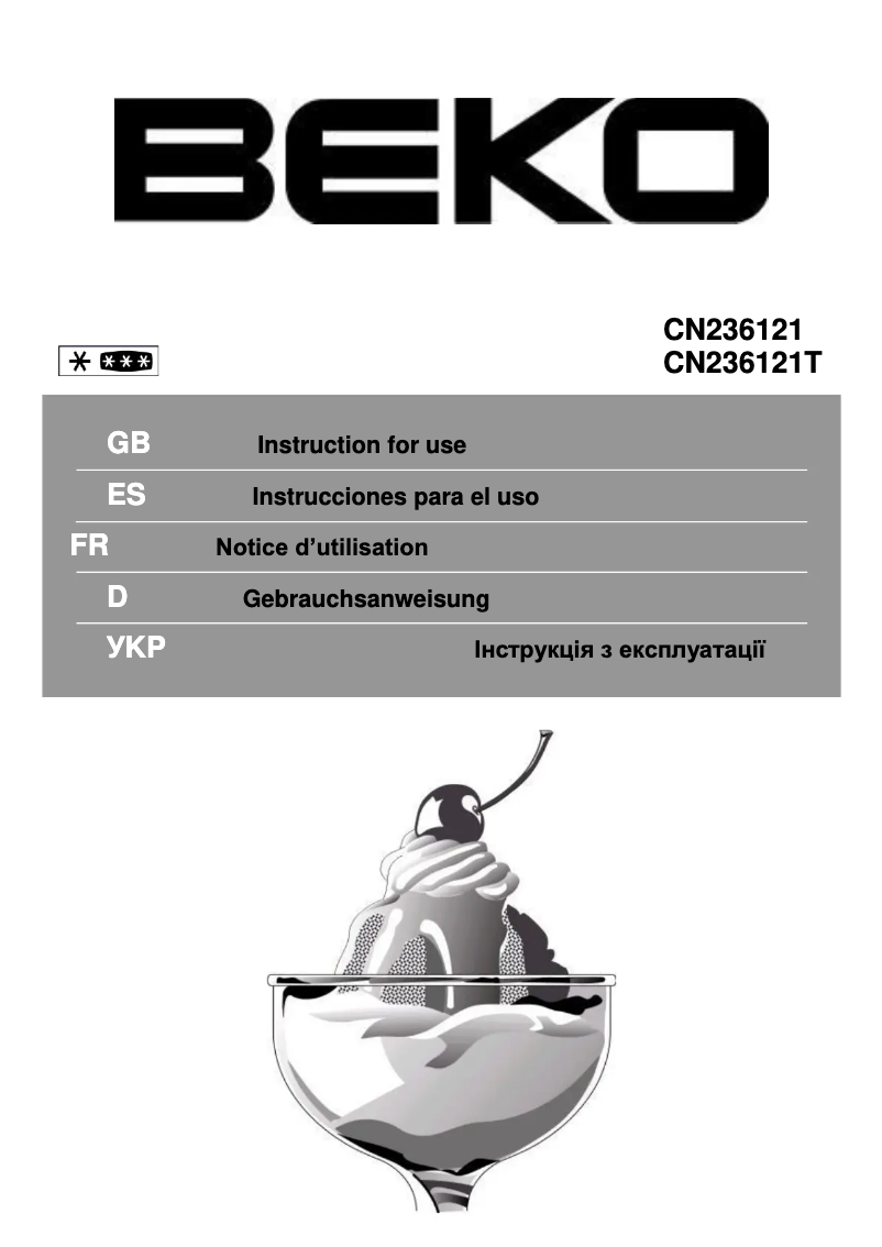 Page n°1 - Manuel utilisateur Beko CN236121