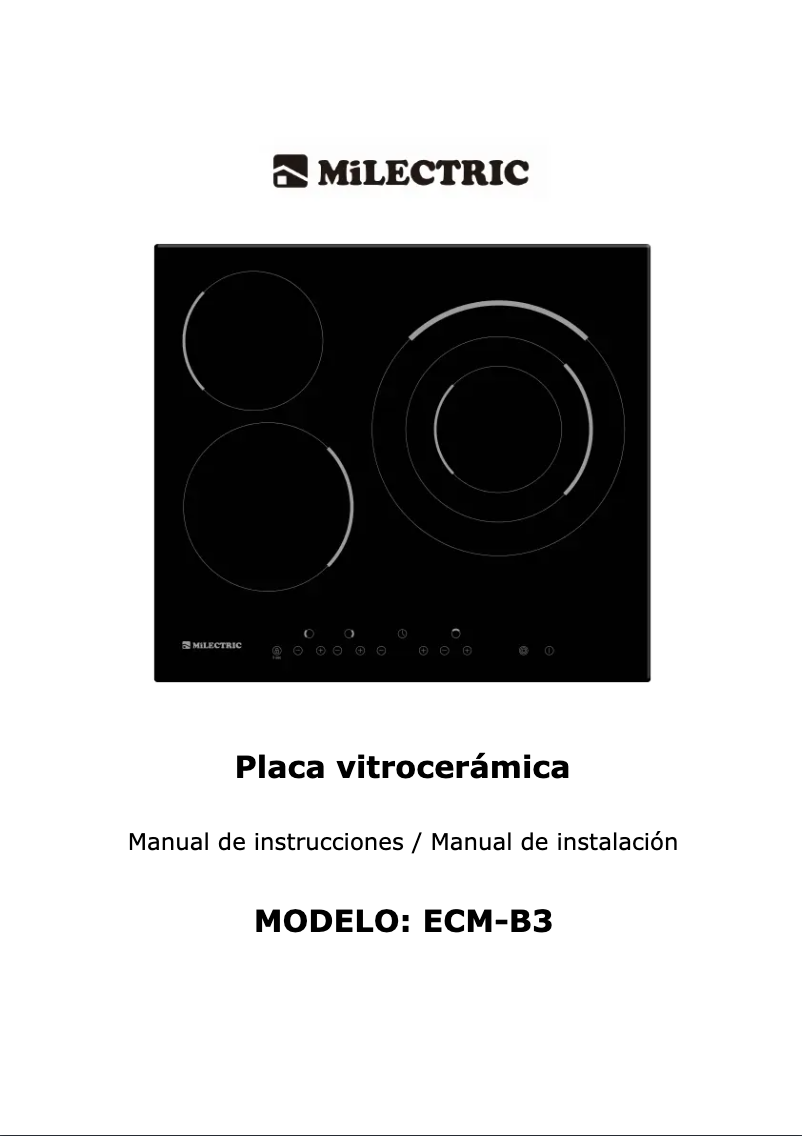 Page 1 de la notice Manuel utilisateur Milectric ECM-B3