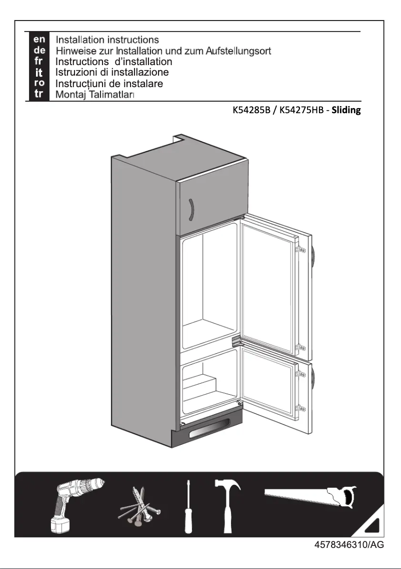 Page 1 de la notice Guide d'installation Arçelik A 2071 YNK