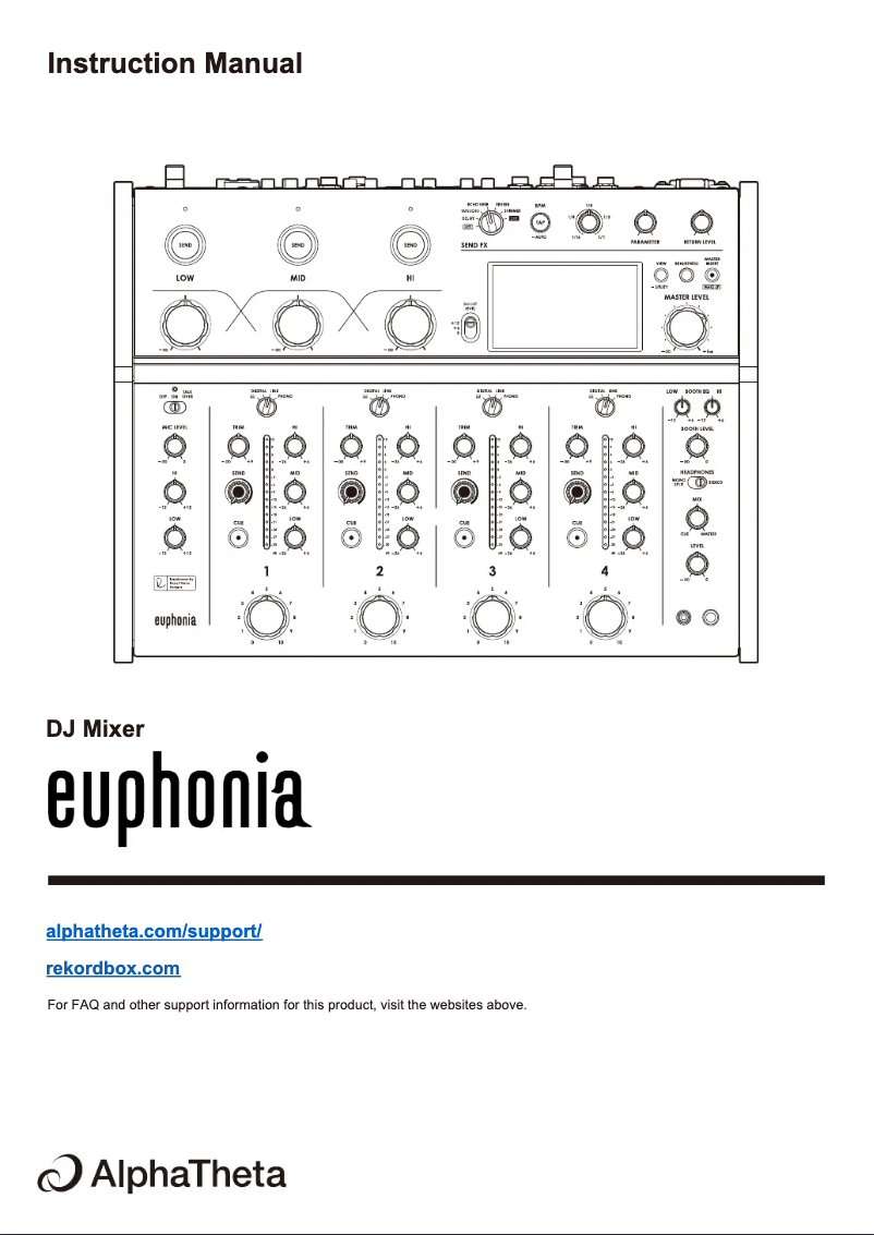Page n°1 - Manuel utilisateur AlphaTheta Euphonia